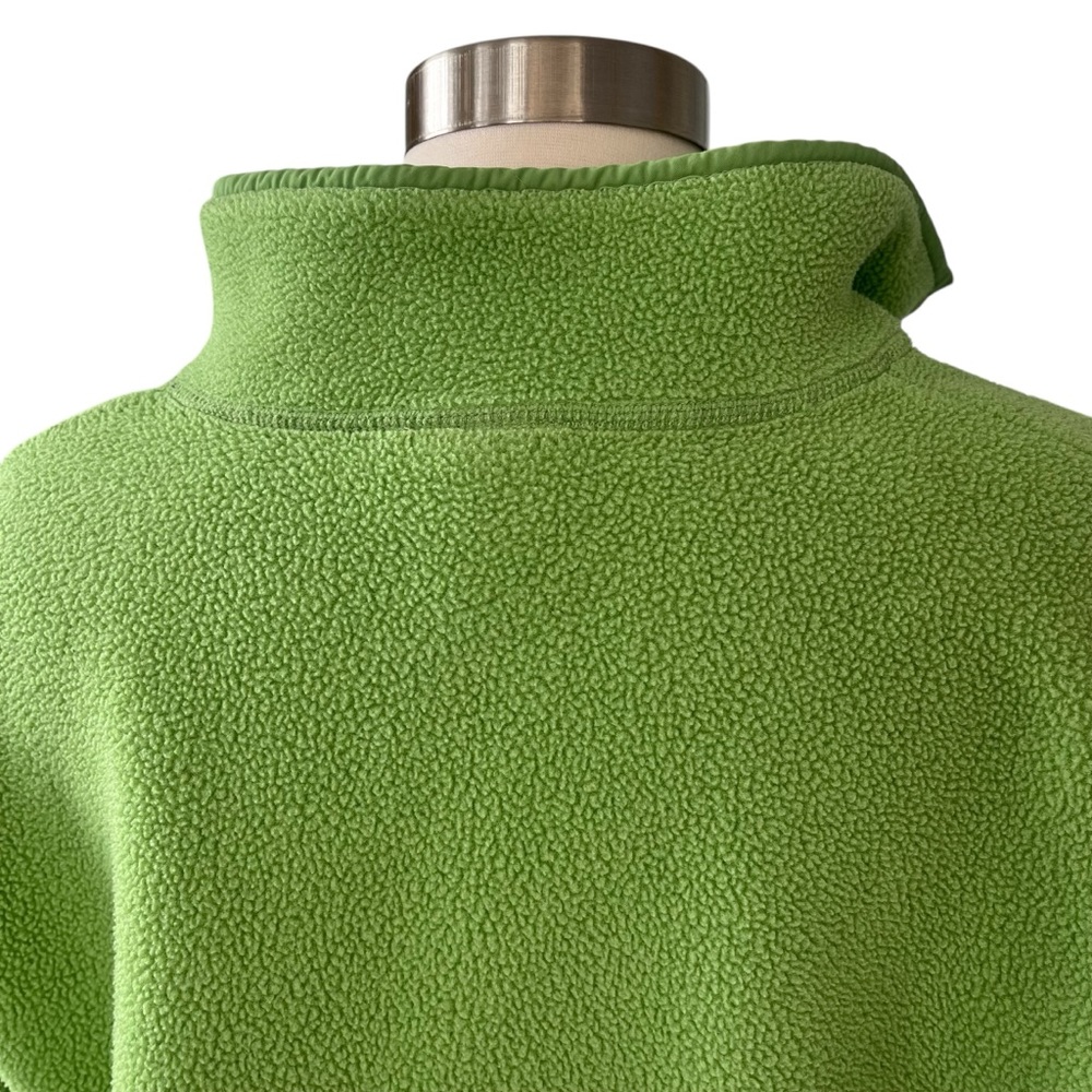 Vintage 90s L.L.Bean quarter snap fleece pullover with pockets green XL Reg - Picture 6 of 14